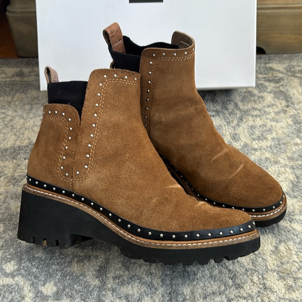 Dolce Vita Huey Stud Brown Suede Booties